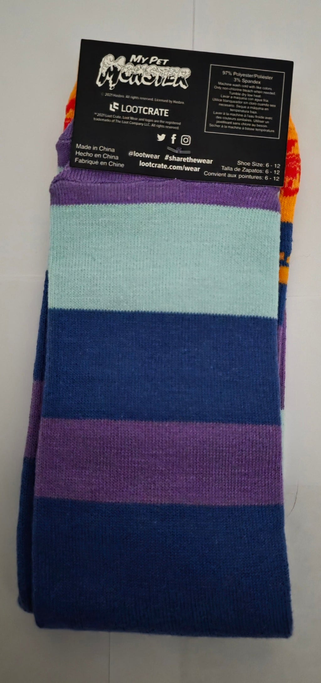 My Pet Monster Retro Striped Crew Socks (Loot Wear Exclusive) - Grown Up Kids