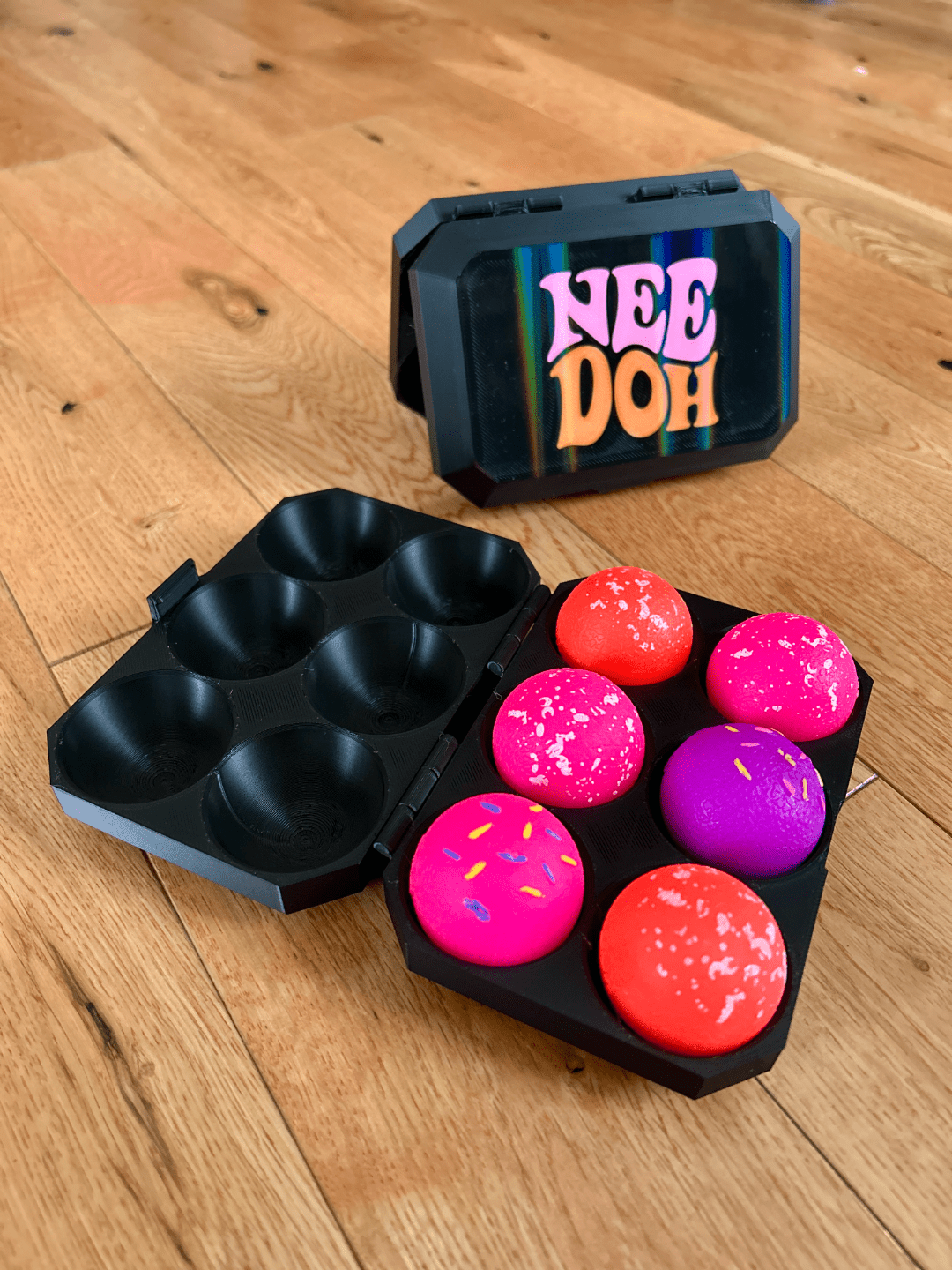 NeeDoh Donut Holes (4 or 6) 3D Printed Protective Case - Grown Up Kids