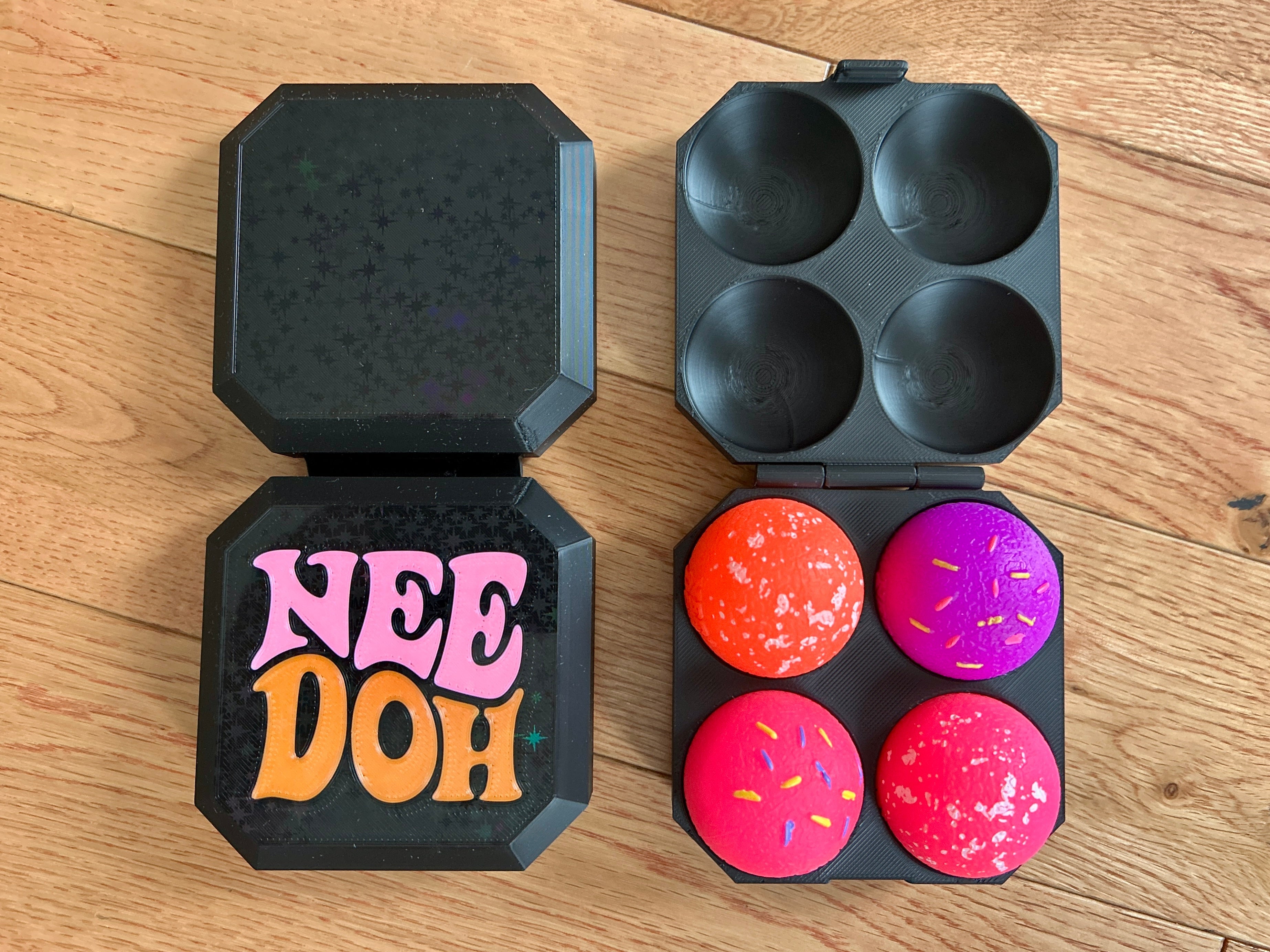 NeeDoh Donut Holes (4 or 6) 3D Printed Protective Case - Grown Up Kids