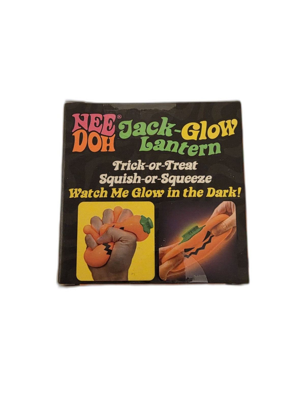 NeeDoh Jack-Glow Lantern Halloween Bundle — Squishy + Custom 3D-Printed Pumpkin Case - Grown Up Kids