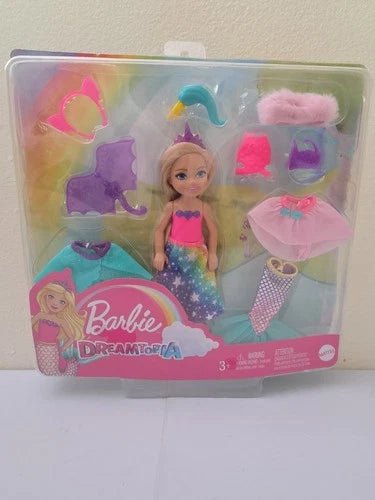NEW Barbie Dreamtopia Chelsea Doll Dress-up Set Toy Mermaid - Damaged Box - Grown Up Kids