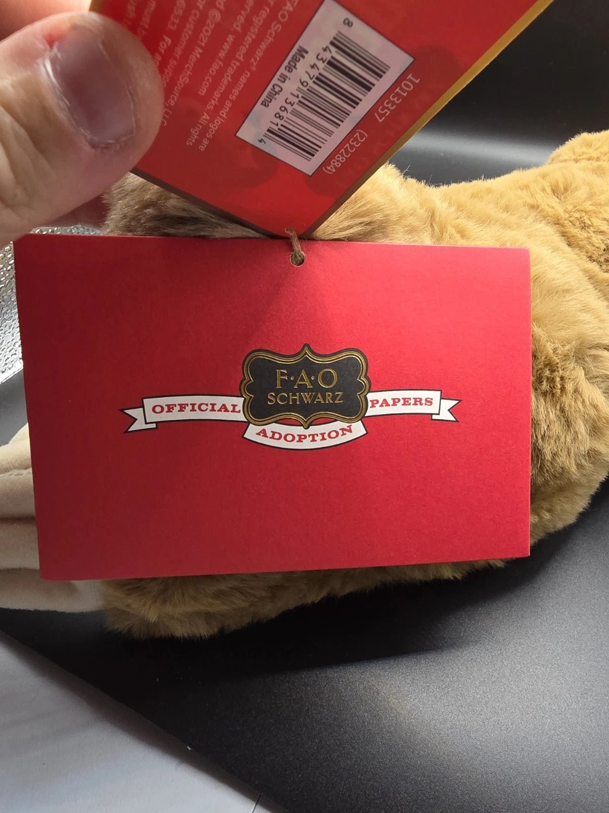 NEW FAO Schwarz Adopt-A-Pets Baby Sloth Stuffed Animal with Adoption Certificate - Grown Up Kids