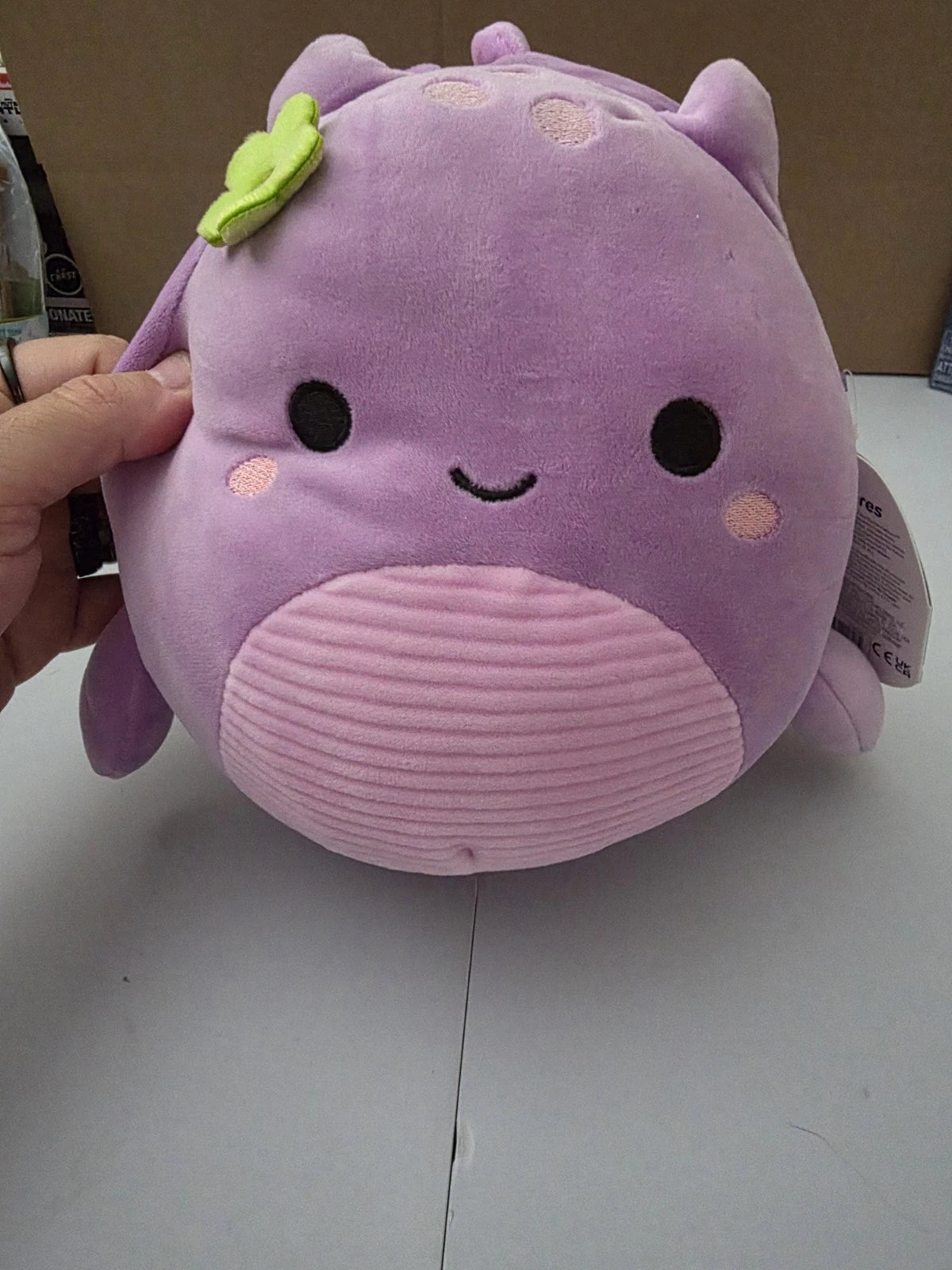 NEW Squishmallows 8” Inch Shon the Purple Loch Ness Monster W Flower - Grown Up Kids