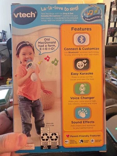NEW VTech Sing It Out Karaoke Microphone Bluetooth w/Lights & Songs Free US Ship - Grown Up Kids