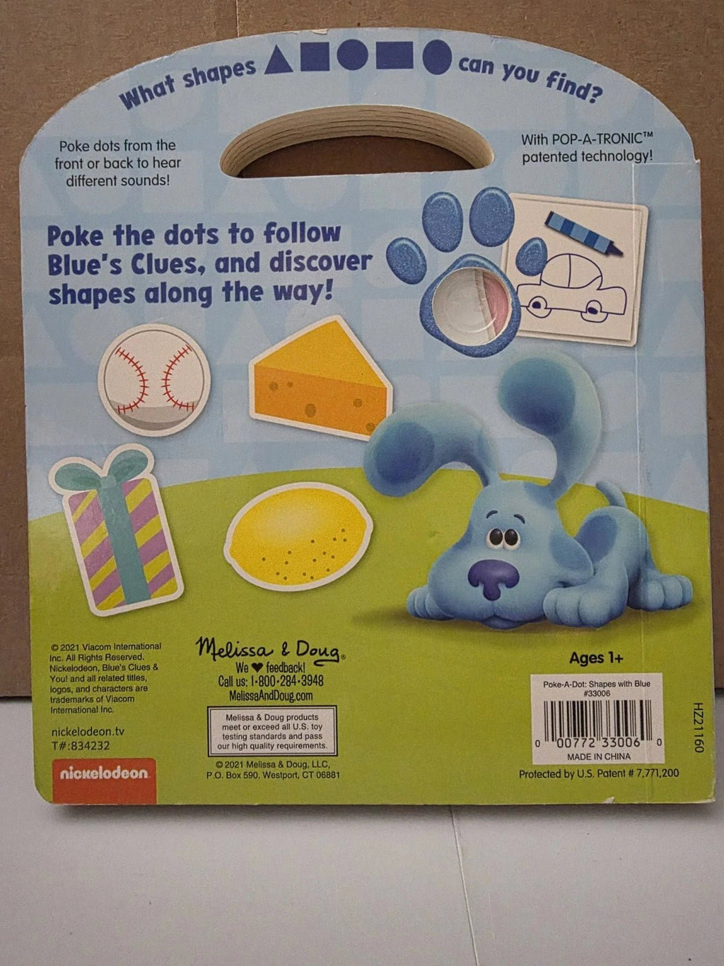Poke A Dot Shapes With Blue Book 7.25"x8.25"x.75" New Melissa and Doug - Grown Up Kids