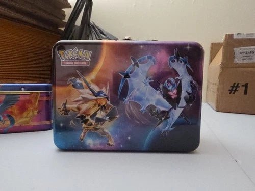 Pokémon TCG Metal Tin Storage Box Solgaleo Lunala Lycanroc Multicolor - Grown Up Kids
