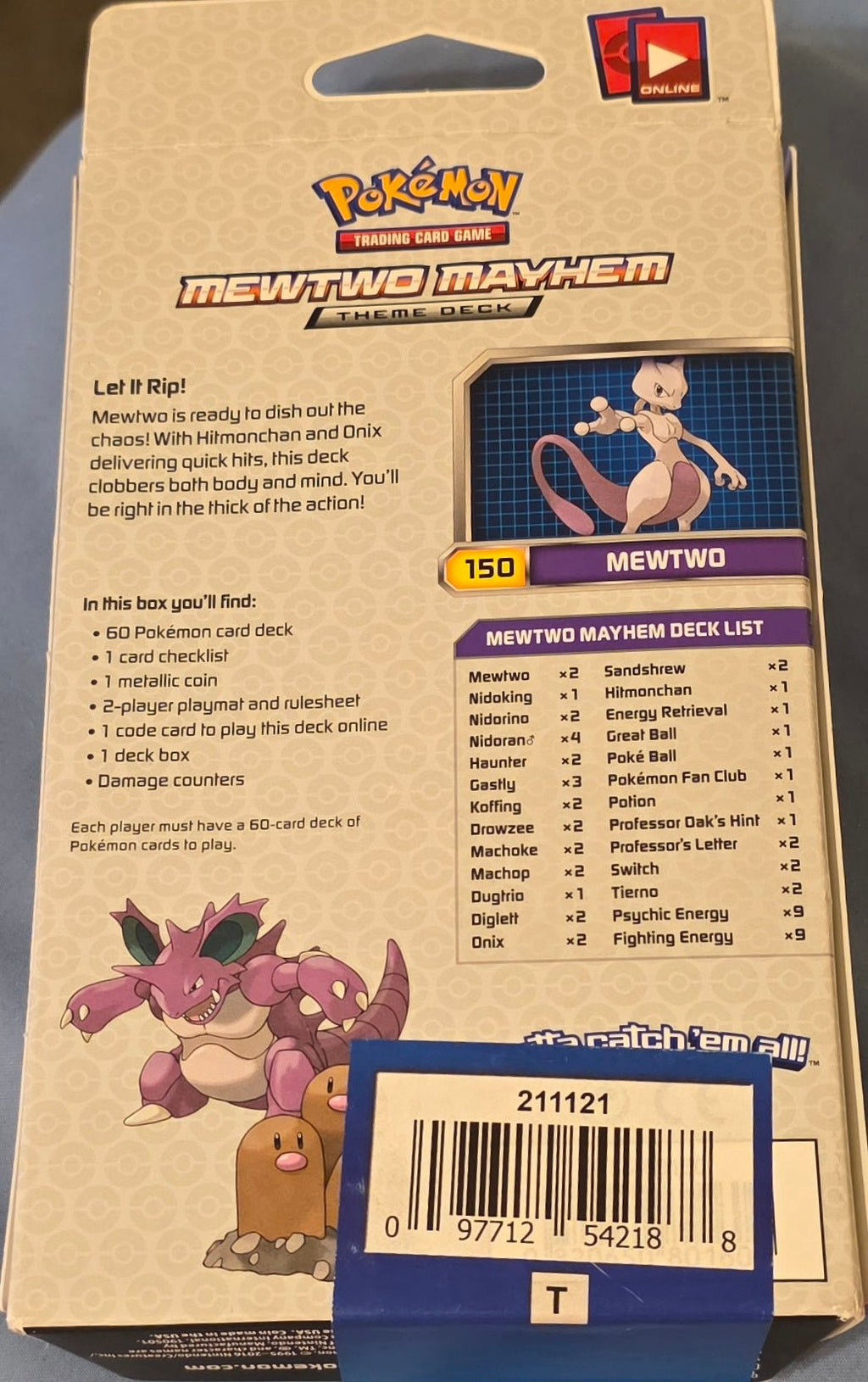 Pokémon TCG XY Evolutions Mewtwo Mayhem Theme Deck 60-Card Deck - Sealed - Grown Up Kids
