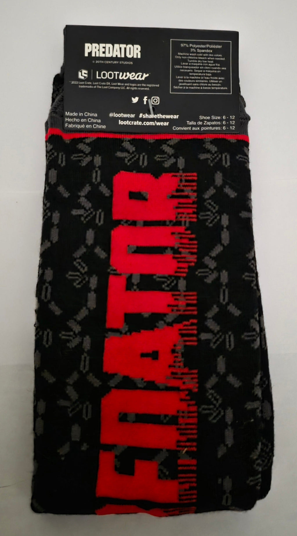 Predator Loot Wear Exclusive Crew Socks Adult Size 6-12 - Grown Up Kids