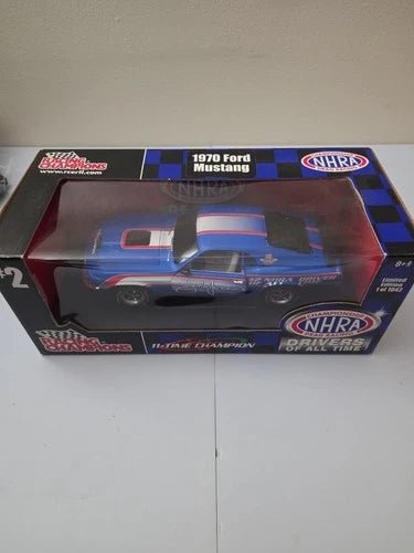 Racing Champions John Force #2 NHRA 1970 Ford Mustang Blue 1:18 Scale Diecast - Grown Up Kids