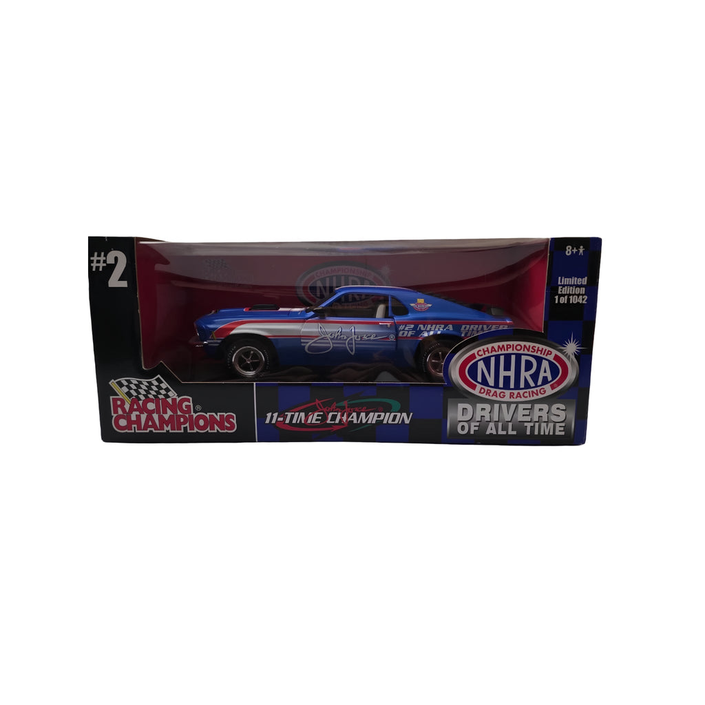 Racing Champions John Force #2 NHRA 1970 Ford Mustang Blue 1:18 Scale Diecast - Grown Up Kids
