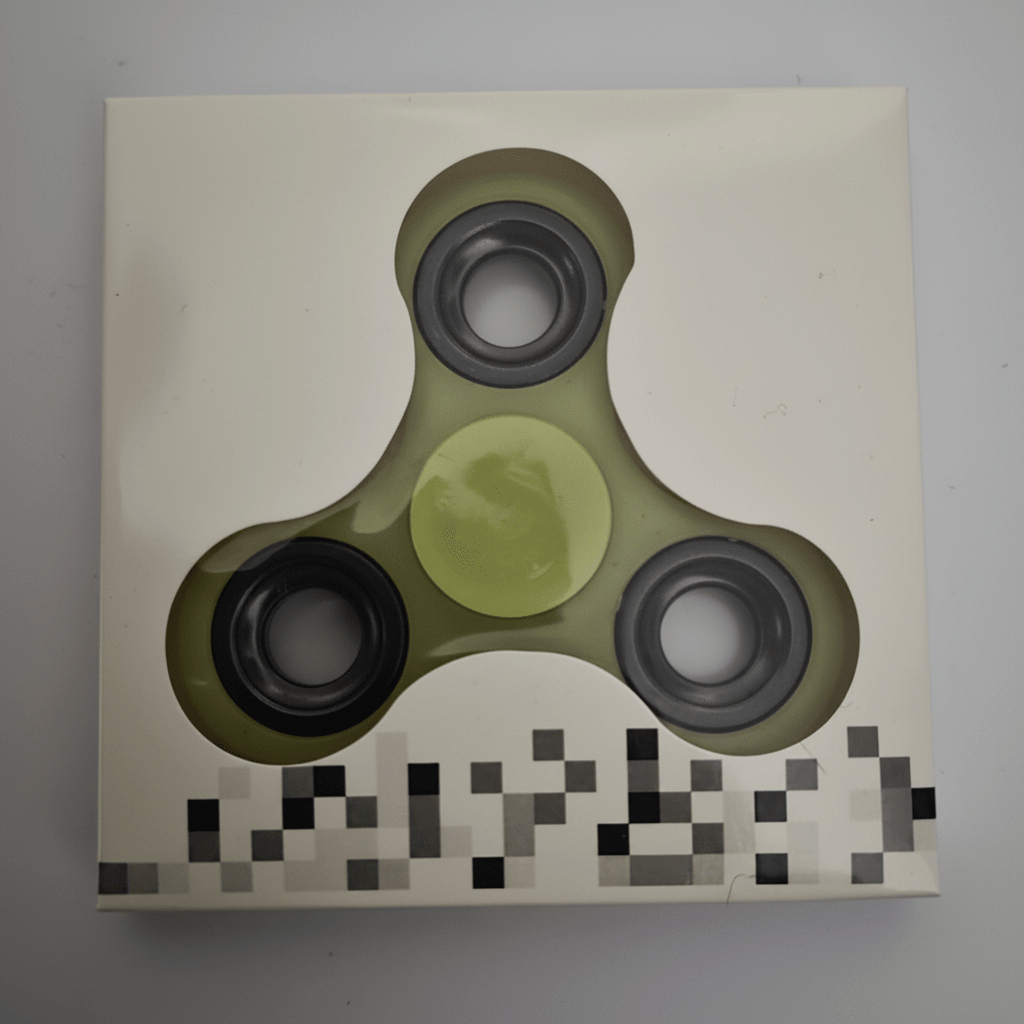 Retro Glow in the Dark 3-Ring Fidget Hand Spinner - Brand New in Box - Grown Up Kids