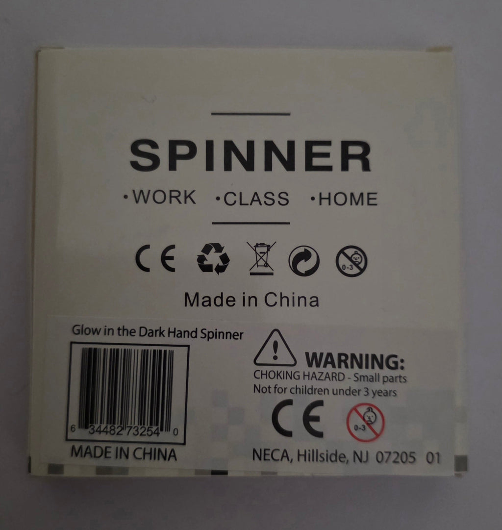 Retro Glow in the Dark 3-Ring Fidget Hand Spinner - Brand New in Box - Grown Up Kids