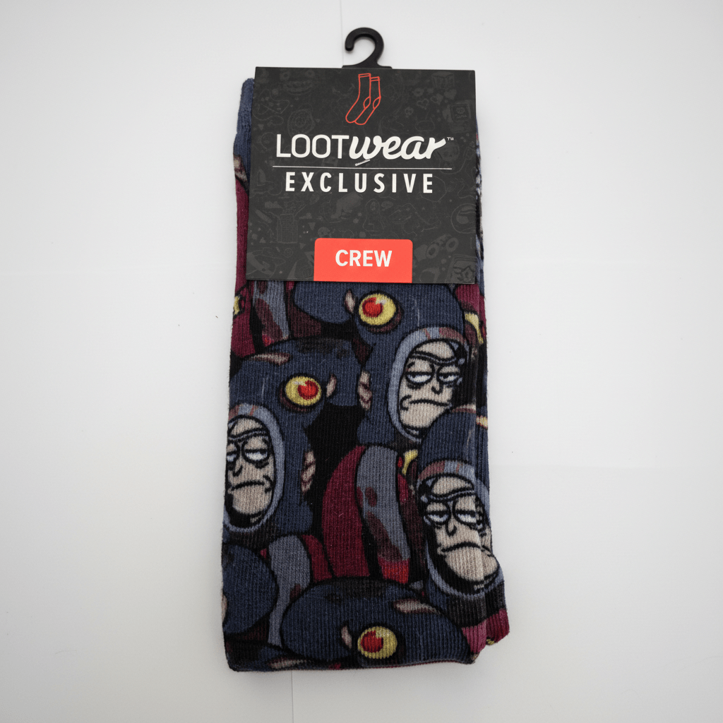 Rick and Morty "Squid Disguise" Decoy Crew Socks - Loot Wear Exclusive - Grown Up Kids