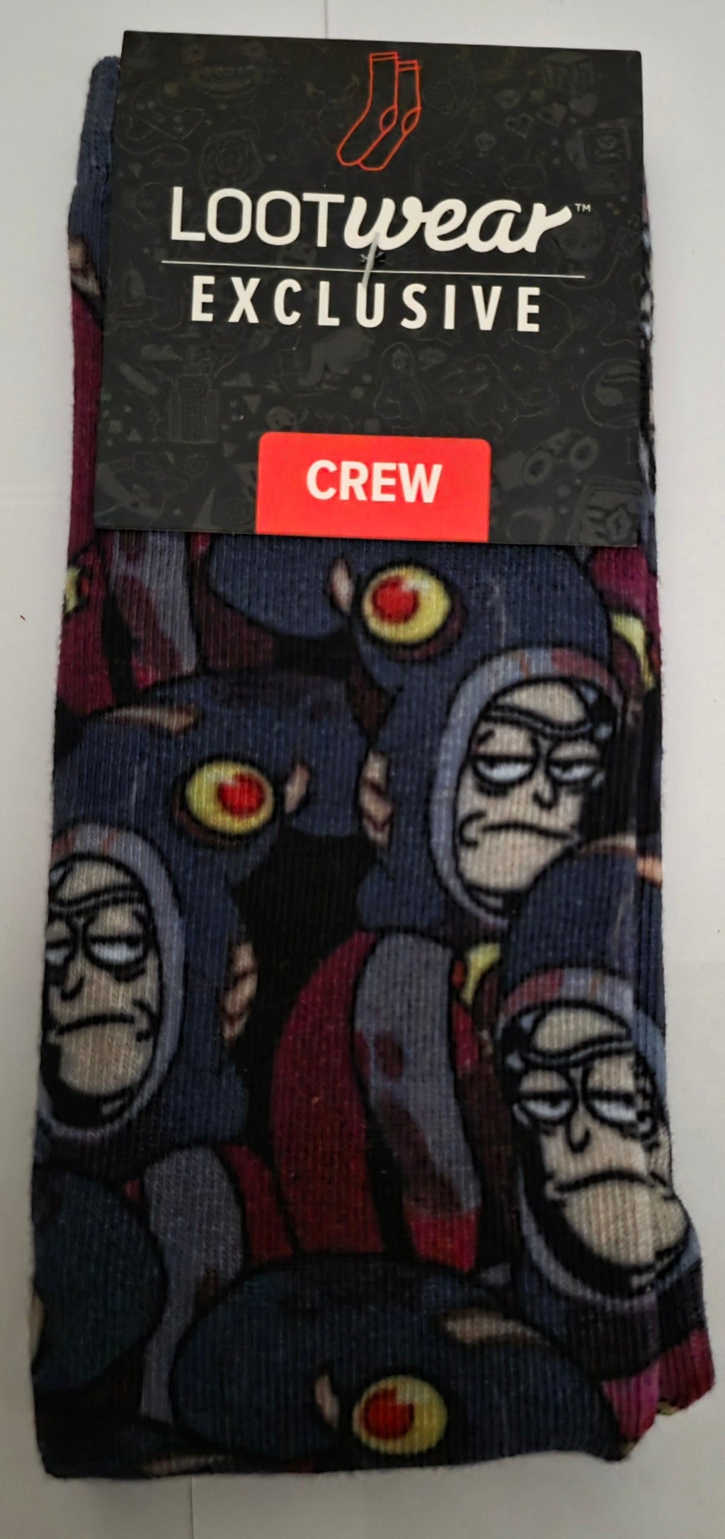 Rick and Morty "Squid Disguise" Decoy Crew Socks (Loot Wear Exclusive) - Grown Up Kids