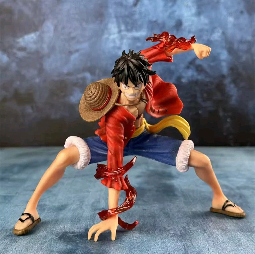Custom Anime Pirate Action Figure – Battle Pose w/ Flame Effect, 6–7” Collector Display