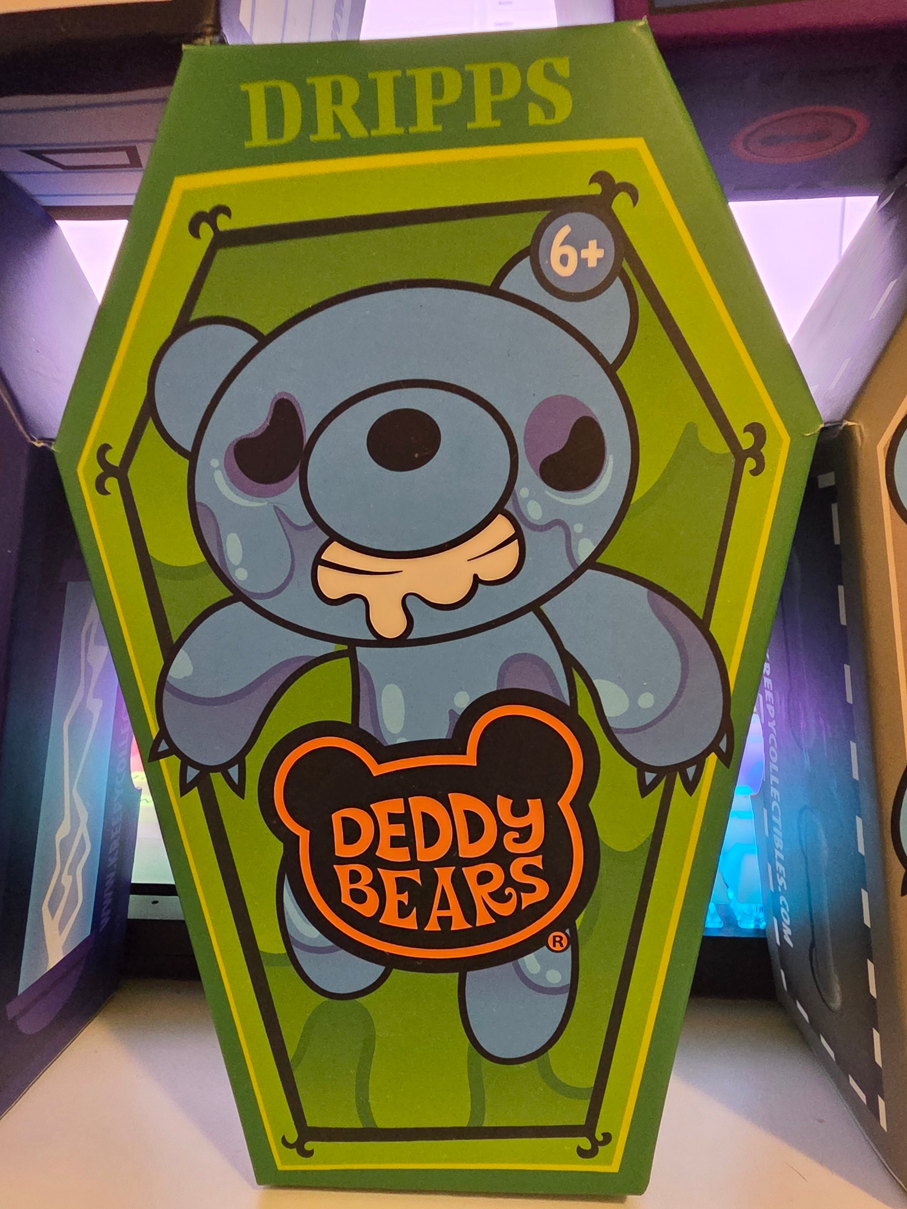 Box of Deddy Bears by Dripps with a cartoon bear design on a green background