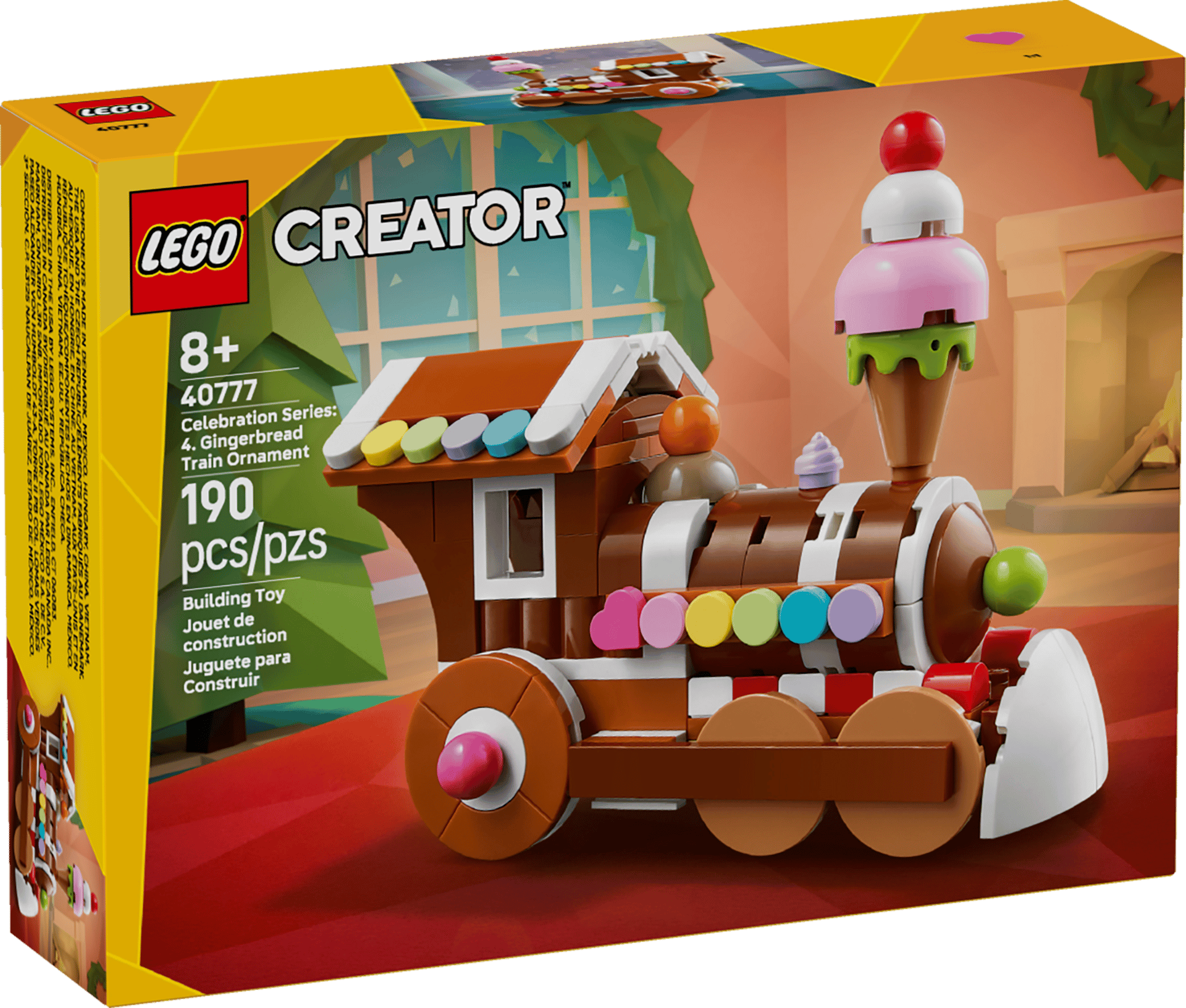 LEGO Creator Gingerbread Train Ornament 40777 – Holiday Building Set, Christmas Decoration (190 Pieces)