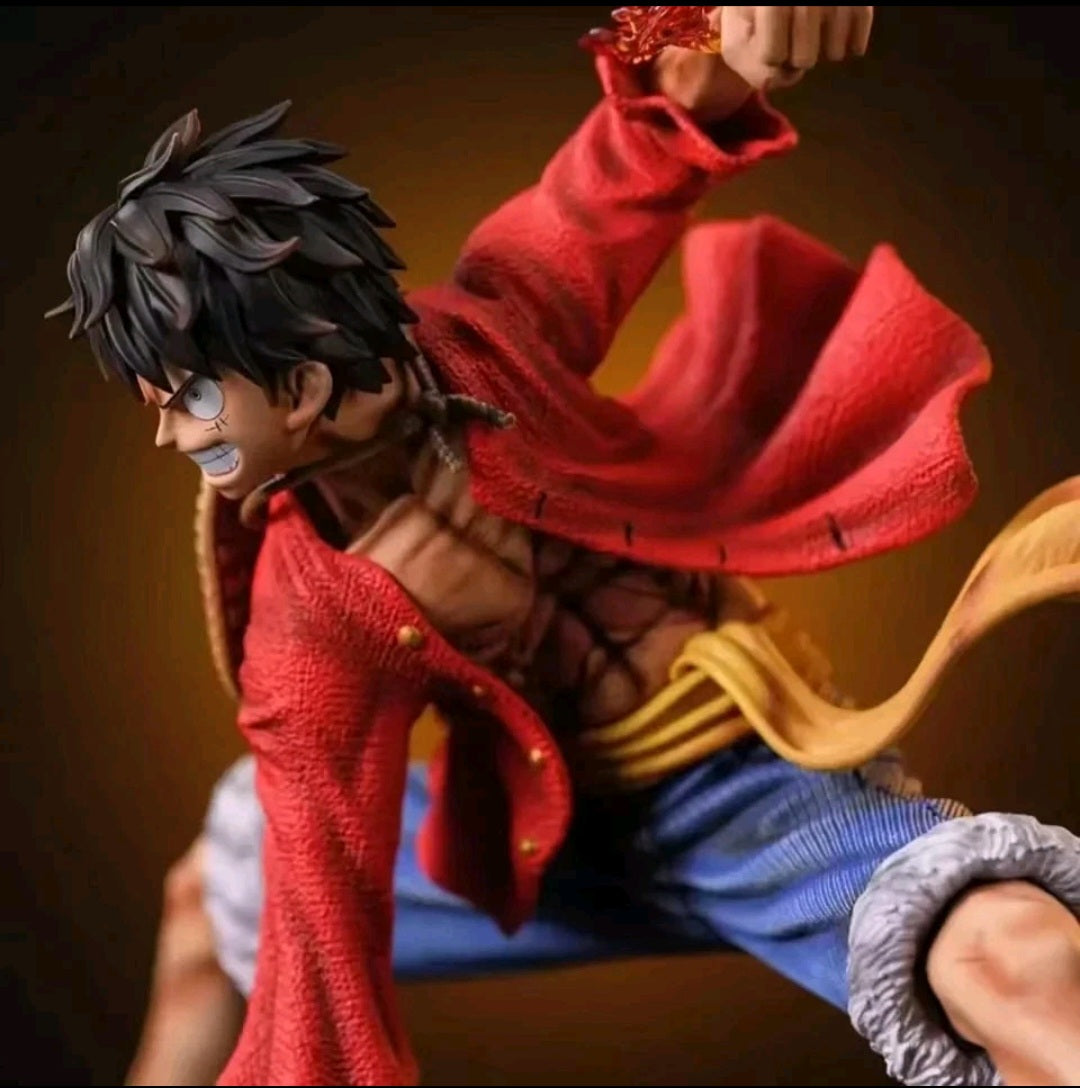 Custom Anime Pirate Action Figure – Battle Pose w/ Flame Effect, 6–7” Collector Display