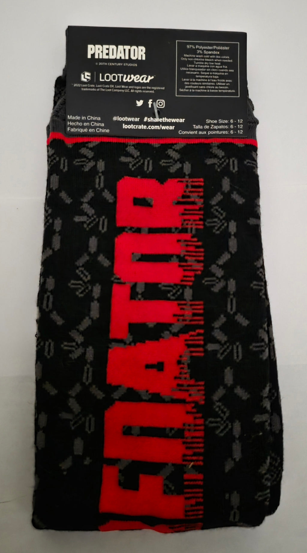 Predator Loot Wear Exclusive Crew Socks Adult Size 6-12