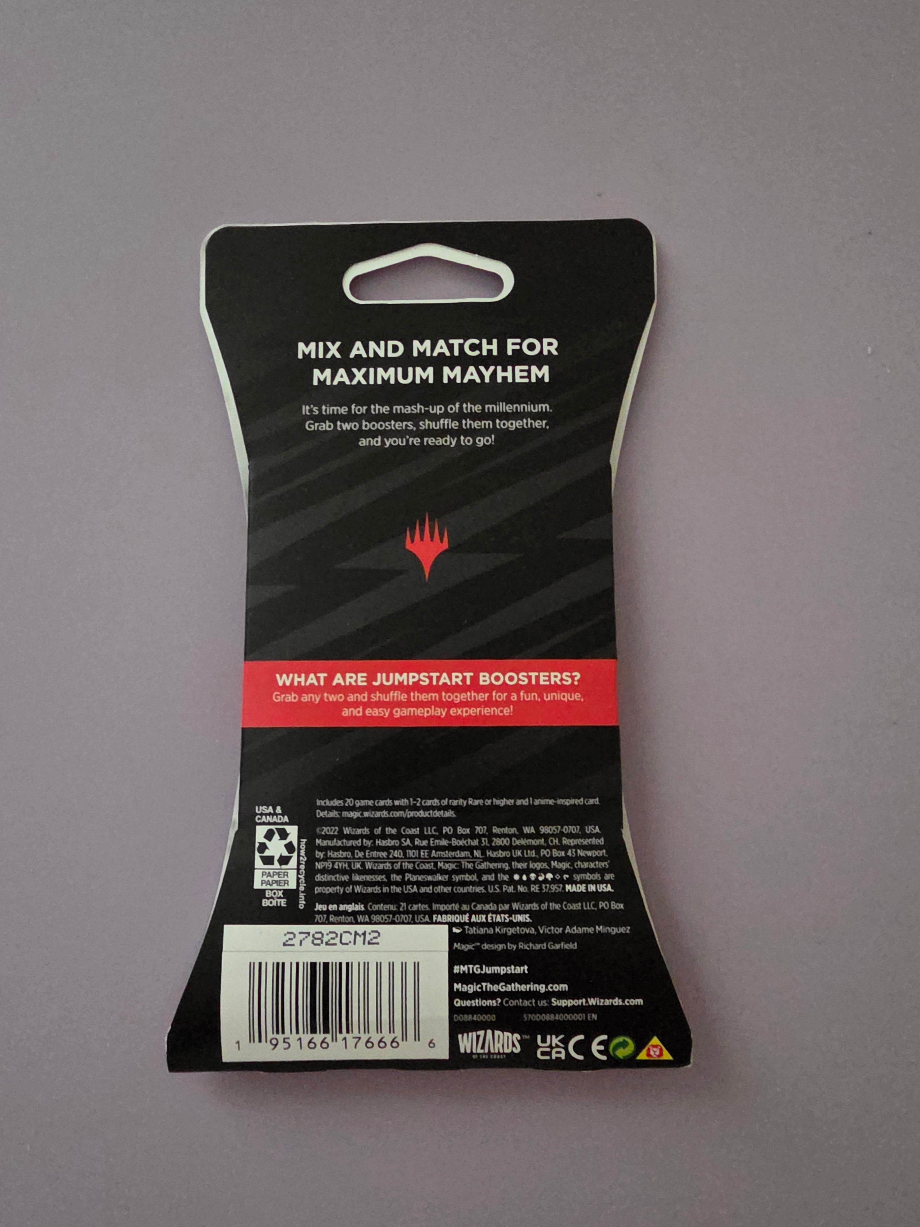 MTG Jumpstart 2022 Booster Pack Sealed Cardboard Sleeve Hanger Magic 20 Cards