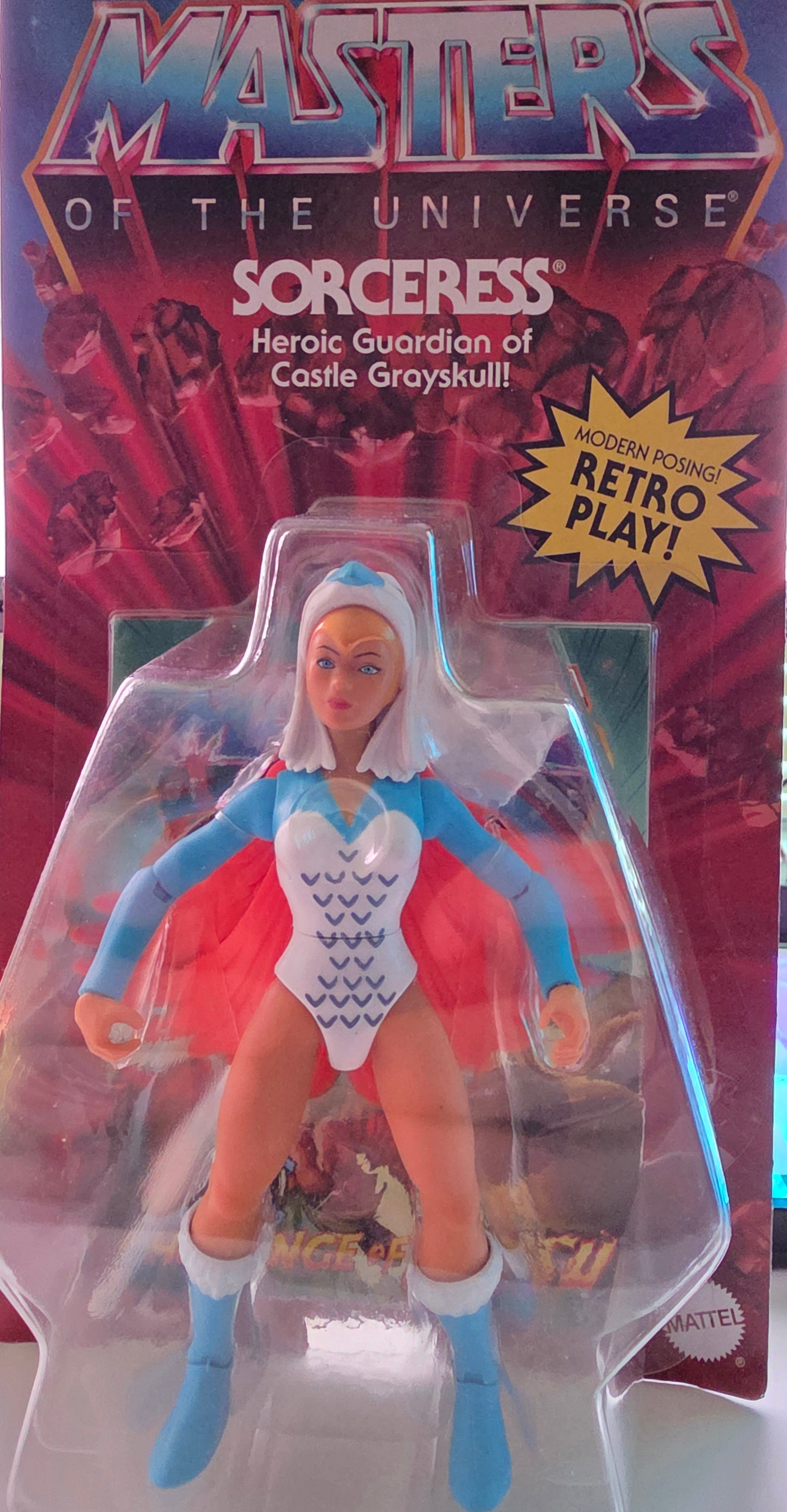 Vintage Masters of the Universe Sorceress action figure in packaging