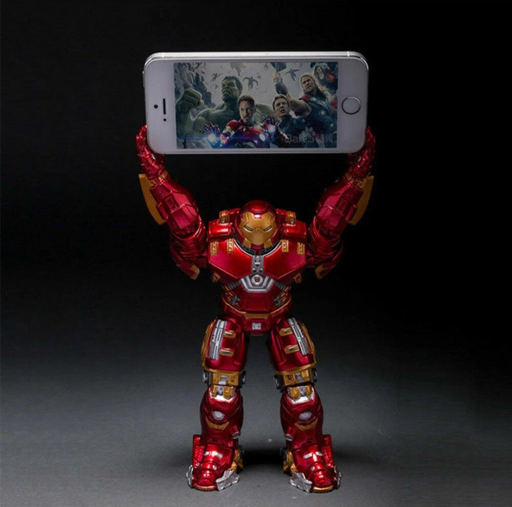 Custom Heavy Armor Suit Action Figure – Metallic Red & Gold w/ Opening Helmet, 6–7” Collector Display