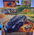 Beyblade Burst Quad Vange toy packaging with Beyblade and launcher on a colorful background