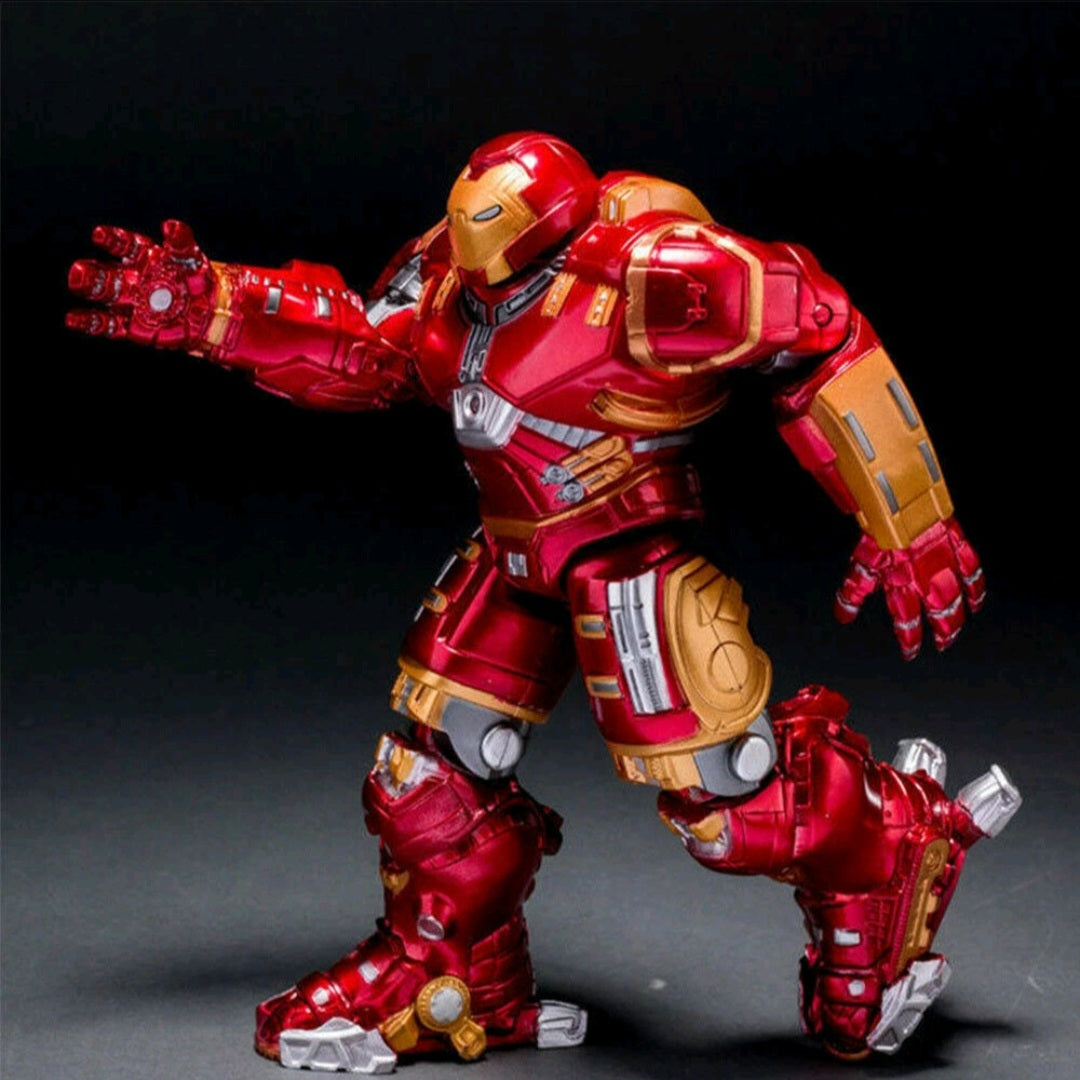 Custom Heavy Armor Suit Action Figure – Metallic Red & Gold w/ Opening Helmet, 6–7” Collector Display