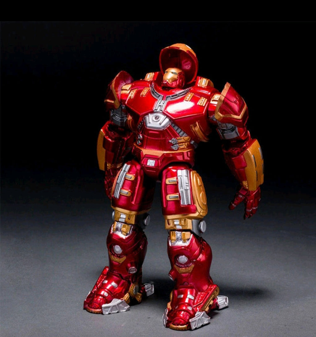 Custom Heavy Armor Suit Action Figure – Metallic Red & Gold w/ Opening Helmet, 6–7” Collector Display