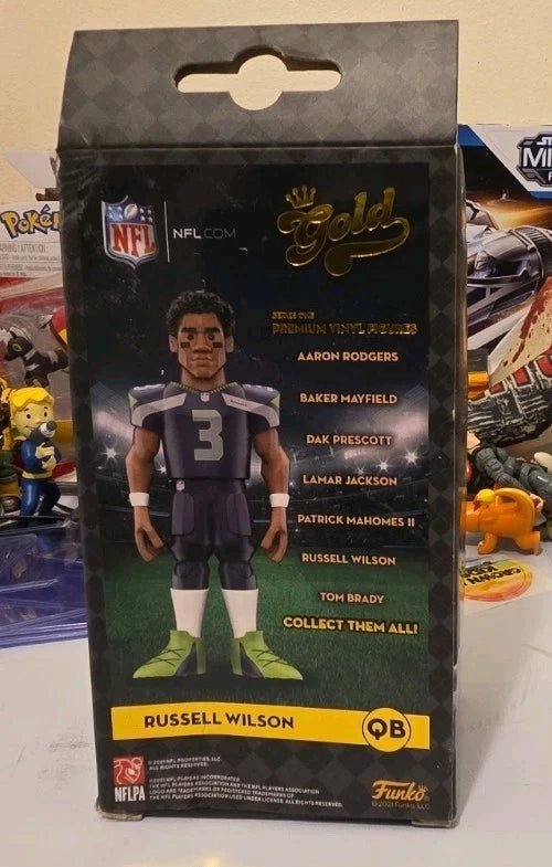 RUSSELL WILSON Funko Gold 5" Premium Vinyl Figure - Back Of Box Dented In - Grown Up Kids