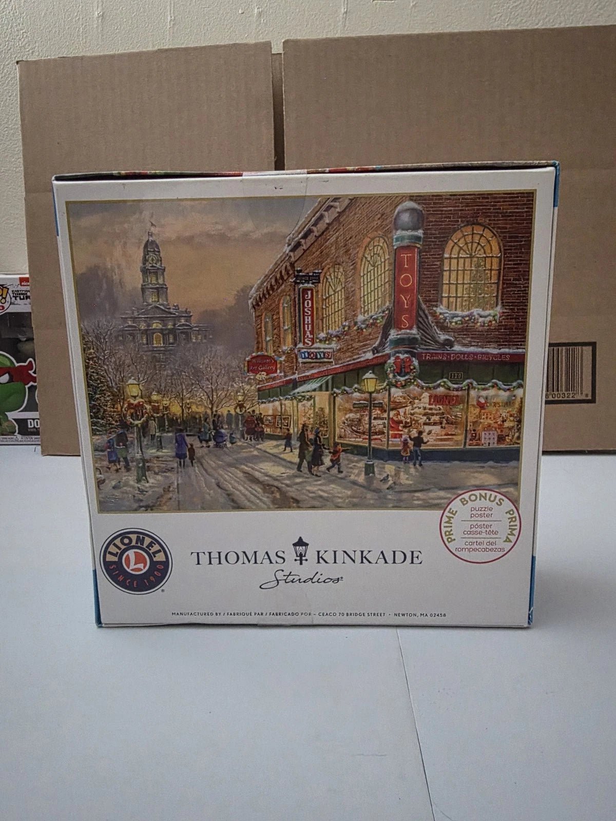 Sealed Thomas Kinkade Series -1000 Piece - 26.6" X 19” Christmas - Damaged Box - Grown Up Kids