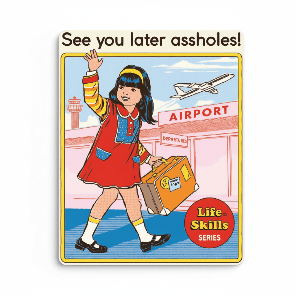 See You Later Assholes Funny Fridge Magnet - Ephemera - Grown Up Kids