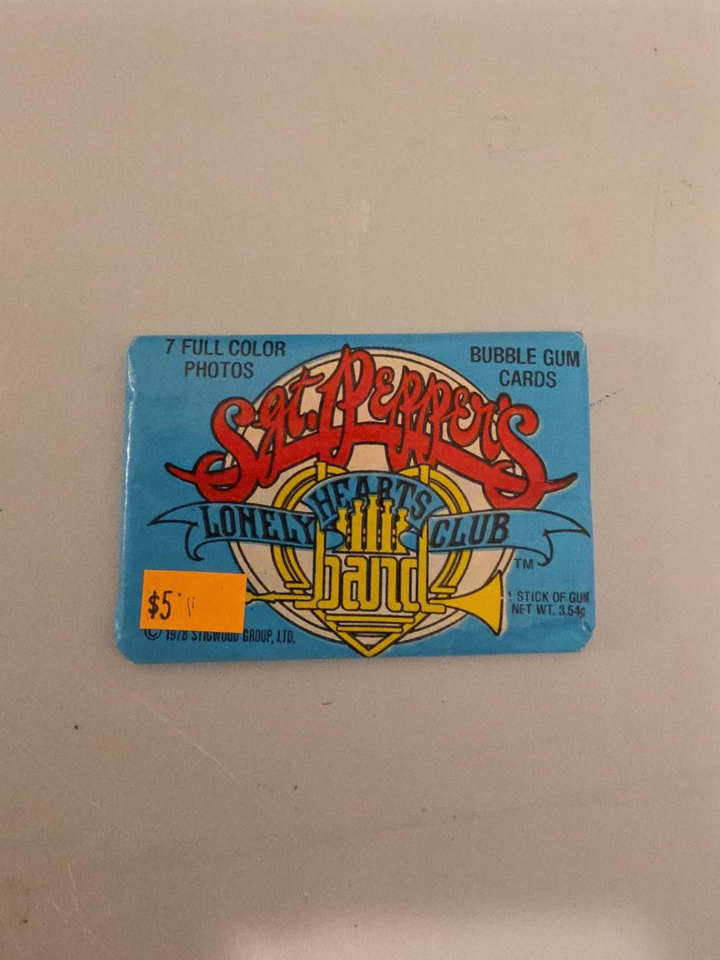 Sgt. Pepper's Lonely Hearts Club Band Vintage Sealed Trading Card Pack – 7 Photos + Gum - Grown Up Kids