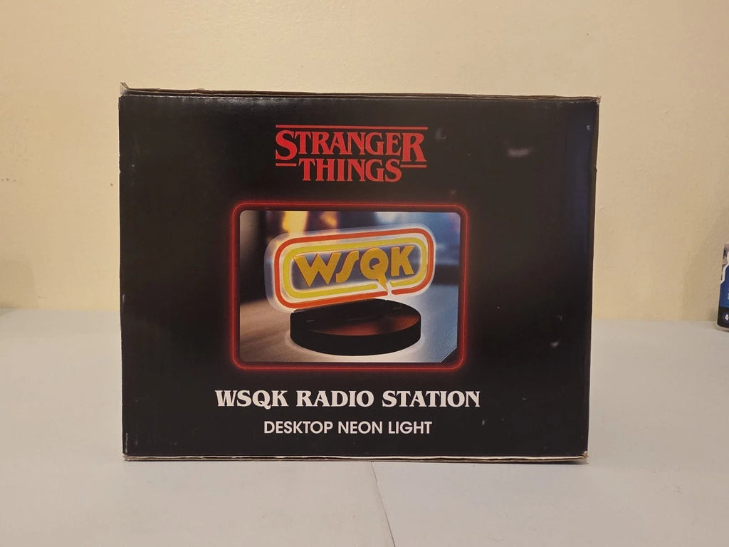 Stranger Things WSQK Radio Station Desktop Neon Light Yellow UKONIC USB Touch - Grown Up Kids