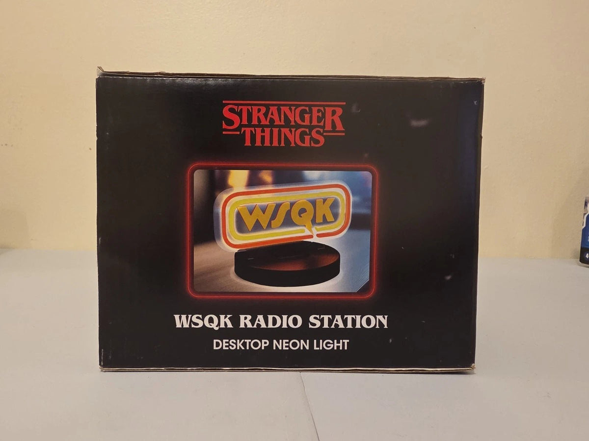 Stranger Things WSQK Radio Station Desktop Neon Light Yellow UKONIC USB Touch - Grown Up Kids