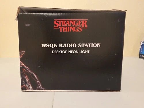 Stranger Things WSQK Radio Station Desktop Neon Light Yellow UKONIC USB Touch - Grown Up Kids