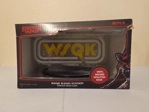 Stranger Things WSQK Radio Station Desktop Neon Light Yellow UKONIC USB Touch - Grown Up Kids
