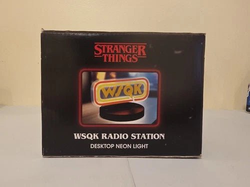 Stranger Things WSQK Radio Station Desktop Neon Light Yellow UKONIC USB Touch - Grown Up Kids