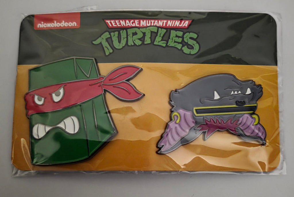 Teenage Mutant Ninja Turtles Raphael & Kraang Enamel Pin 2-Pack Set - New - Grown Up Kids