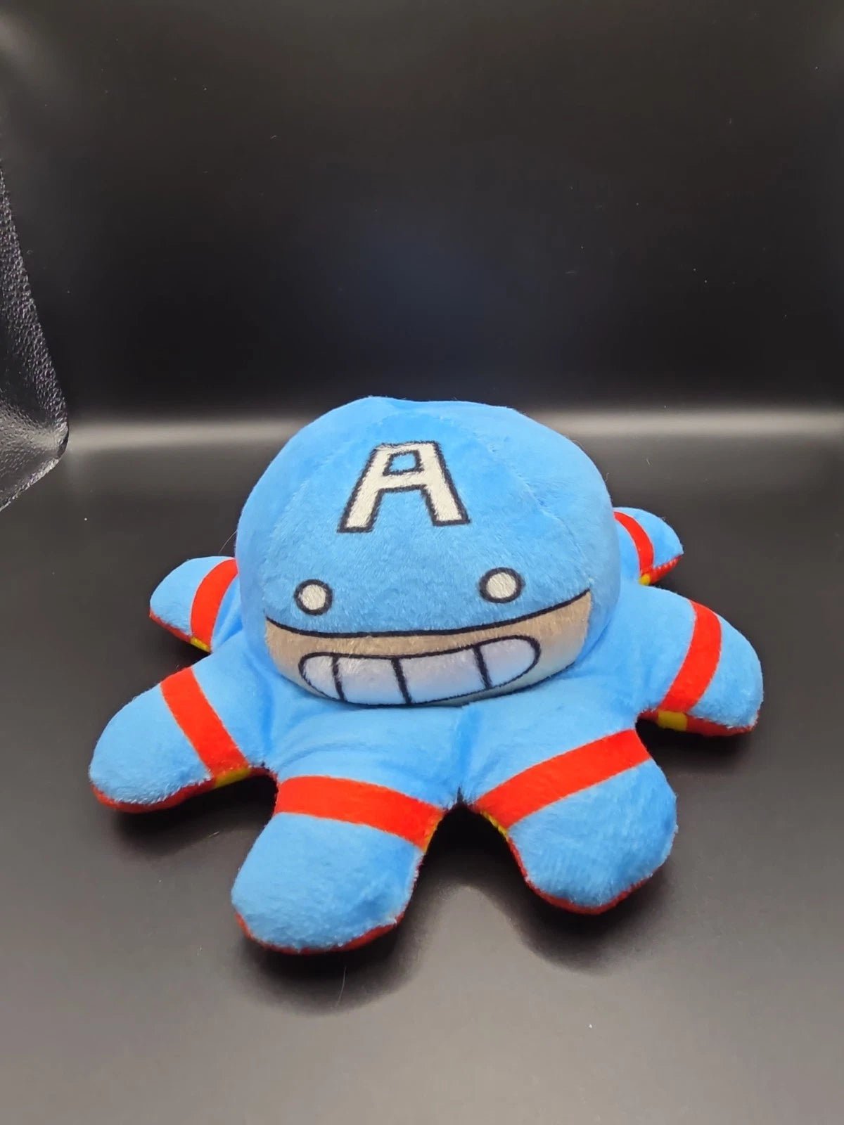 TeeTurtle The Original Reversible Octopus 8 inch Plushie Ironman Captain America - Grown Up Kids