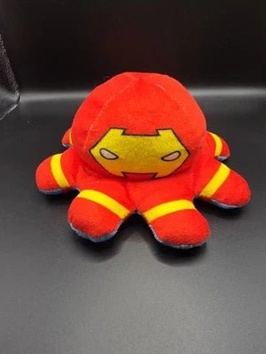 TeeTurtle The Original Reversible Octopus 8 inch Plushie Ironman Captain America - Grown Up Kids