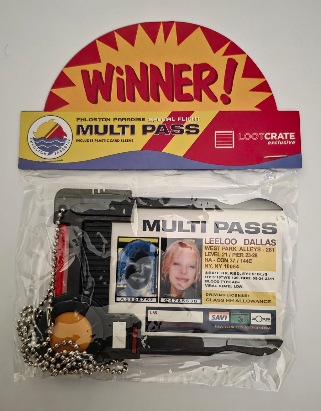 The Fifth Element Leeloo Dallas Multi Pass Replica Prop - Loot Crate Exclusive - Grown Up Kids
