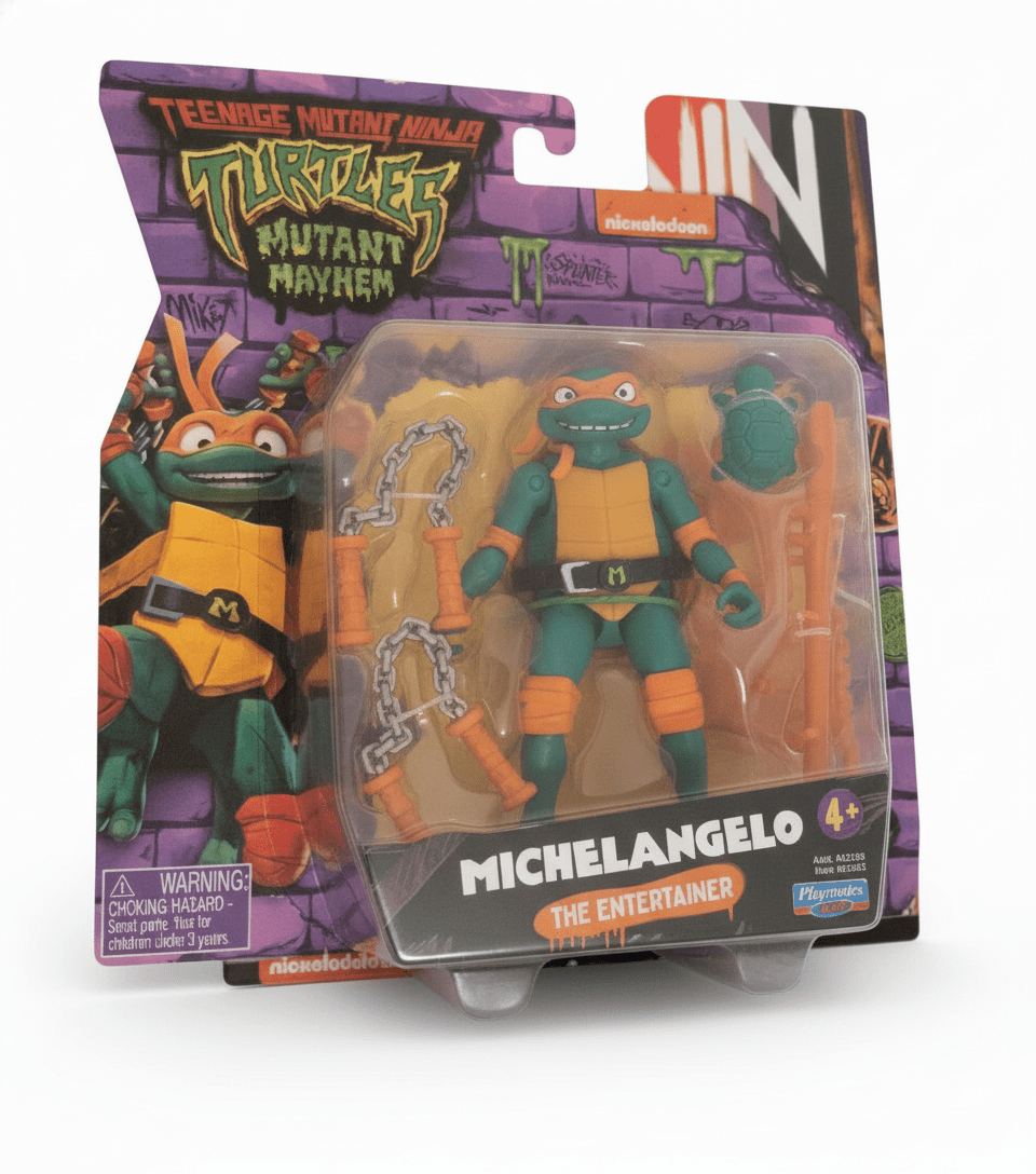 TMNT Mutant Mayhem Michelangelo The Entertainer Action Figure - Grown Up Kids