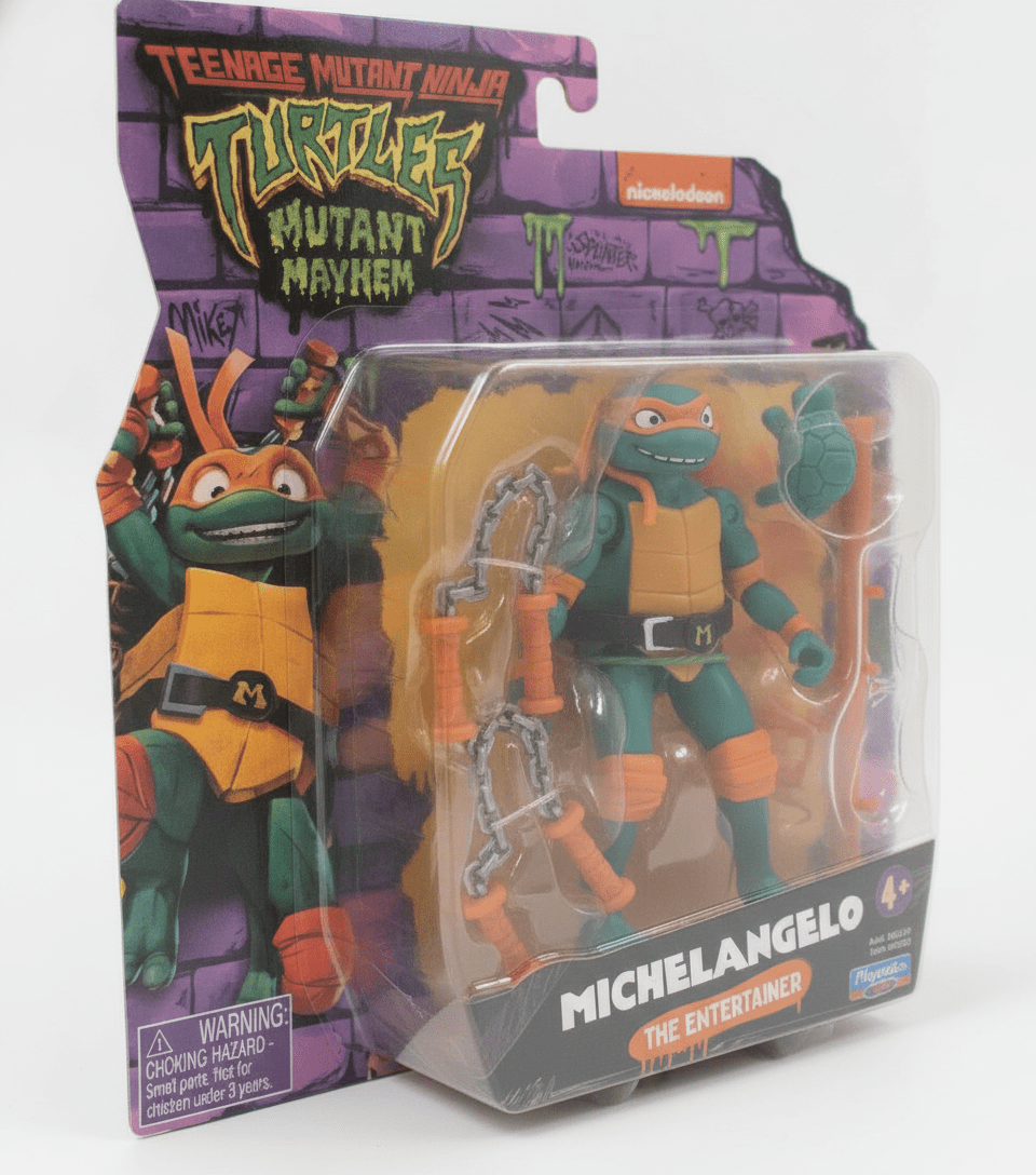 TMNT Mutant Mayhem Michelangelo The Entertainer Action Figure - Grown Up Kids