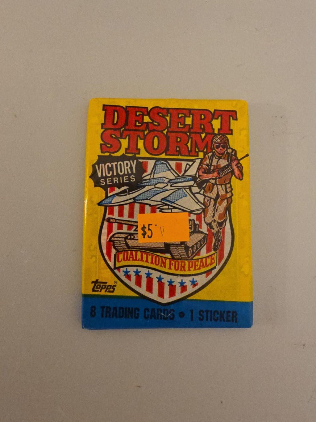 Topps Desert Storm Victory Series Vintage Sealed Trading Card Pack – 8 Cards + Sticker - Grown Up Kids