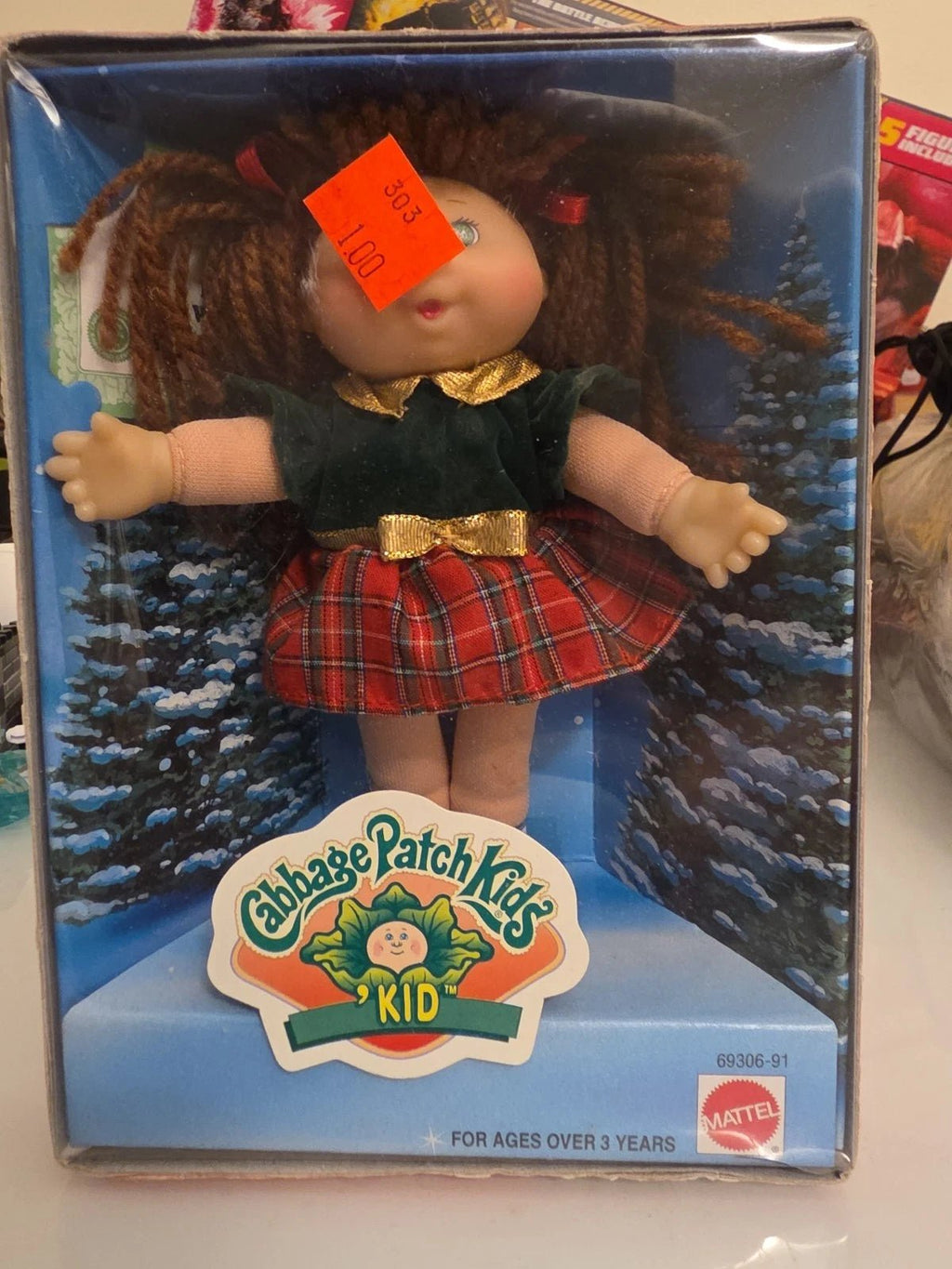 Vtg 1998 Mattel Cabbage Patch Kids Holiday Collectible Girl Christmas Dress New - Grown Up Kids