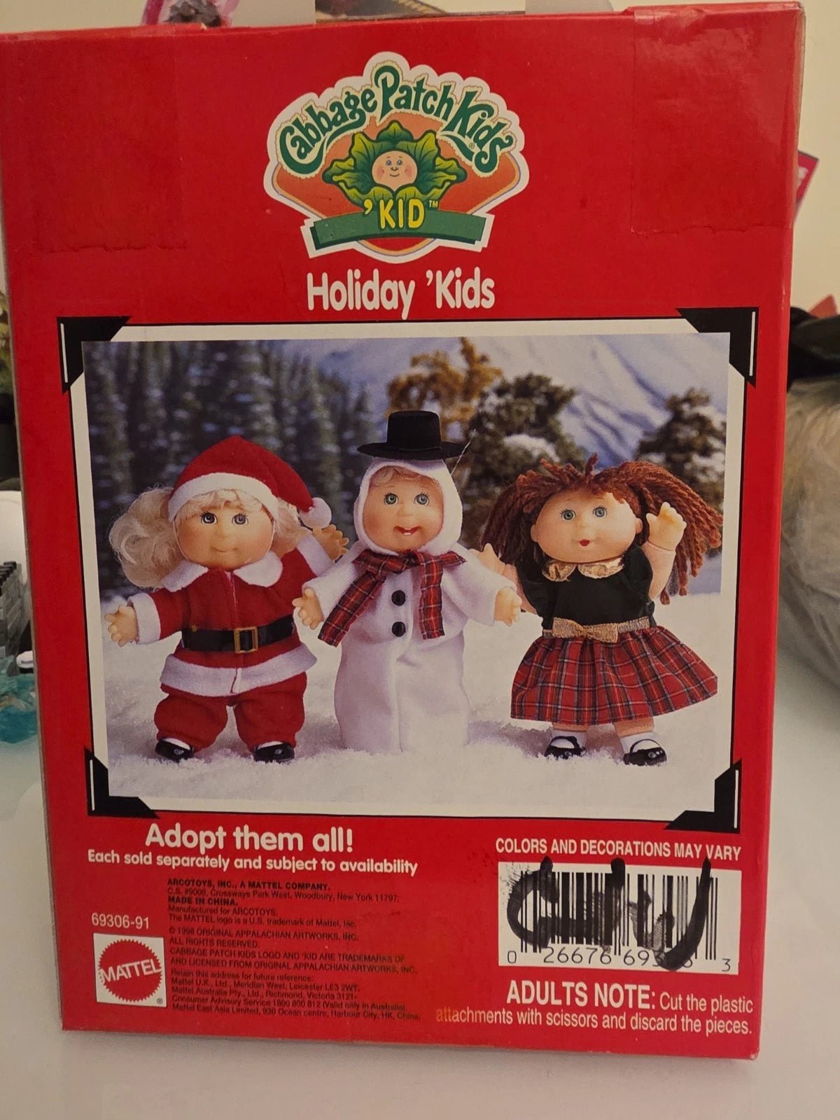 Vtg 1998 Mattel Cabbage Patch Kids Holiday Collectible Girl Christmas Dress New - Grown Up Kids