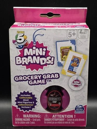 Zuru 5 Surprise Mini Brands: Grocery Grab Card Game with Hershey's Syrup - Grown Up Kids